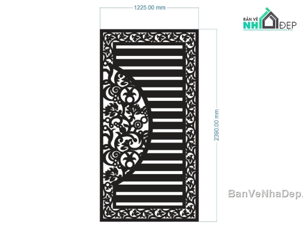 cổng trống đồng cnc,File cổng 2 cánh cnc,cổng dxf