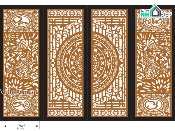 vạn sự như ý,cổng 4 cánh cnc,File cổng 4 cánh