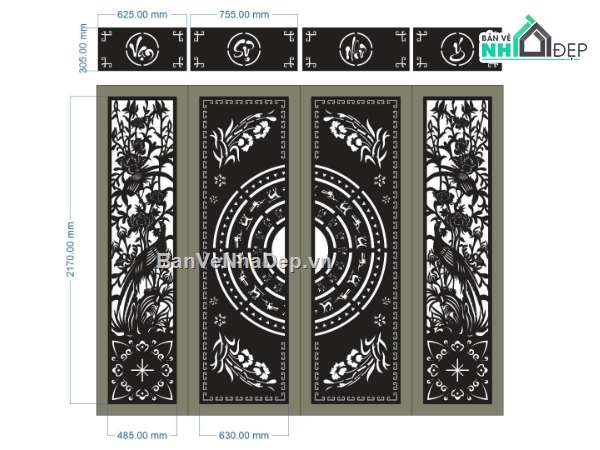 cánh cổng đẹp,cổng cnc đẹp,cổng đẹp 4 cánh