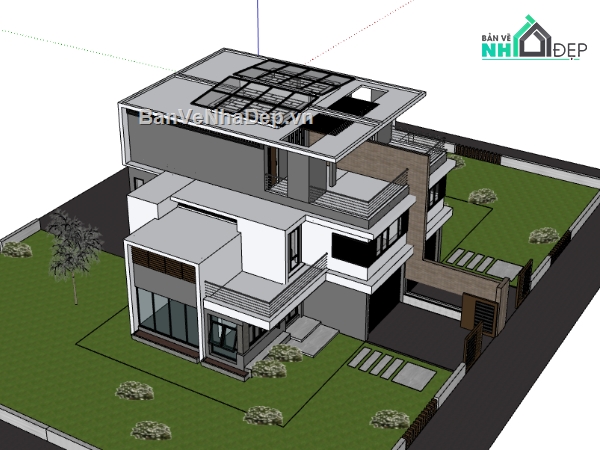 File sketchup biệt thự 2 tầng,model sketchup biệt thự 2 tầng,sketchup biệt thự 2 tầng,3d sketchup biệt thự 2 tầng