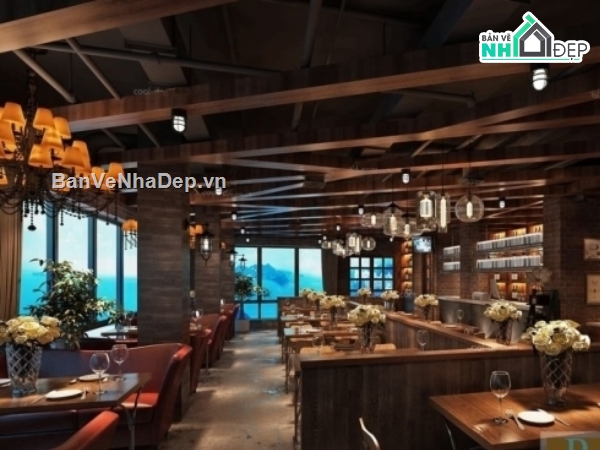 File max nhà hàng ăn uống,File 3dmax nhà hàng ăn uống,File 3dmax Restaurant,mẫu nội thất nhà hàng