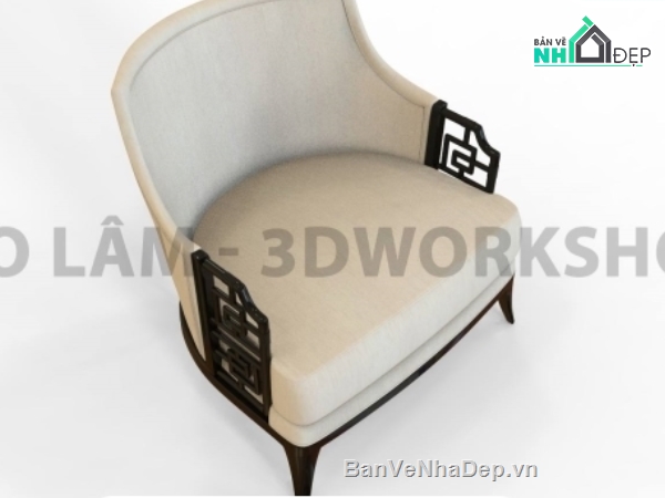 Ghế Sofa 3dsmax,model file 3ds max ghế,Ghế sofa Elan Lounge Chair