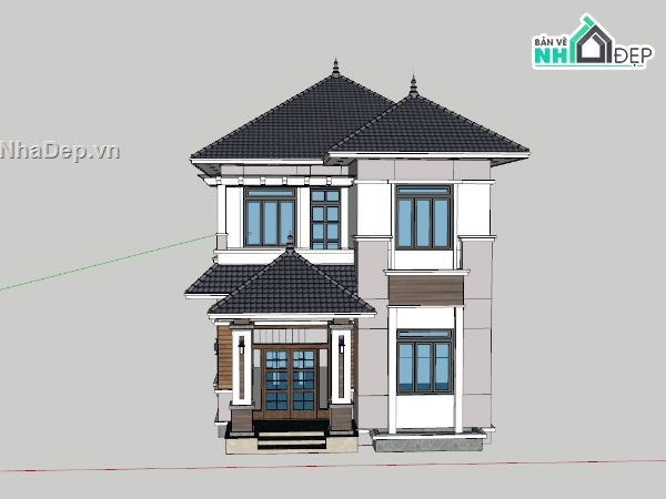 biệt thự 2 tầng,biệt thự,model biệt thự