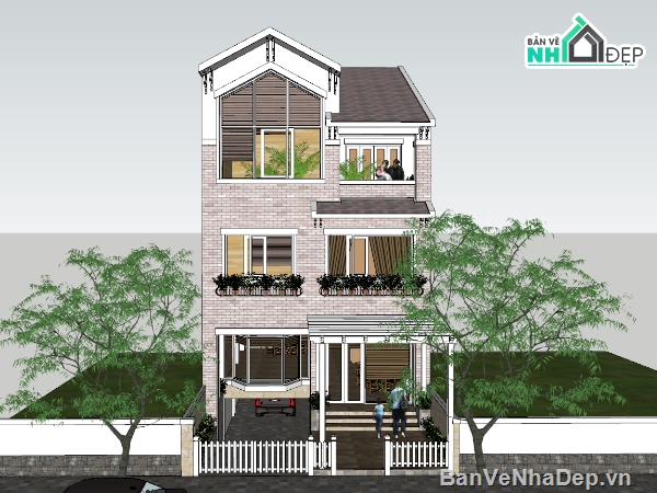 biệt thự,model biệt thự 3 tầng,biệt thự 3 tầng