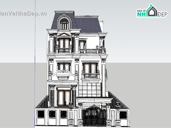 biệt thự,model biệt thự,biệt thự tân cổ