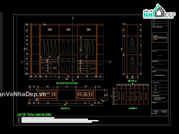 file cad bếp,phòng khách bếp,Nội thất gỗ óc chó,file cad phòng ngủ