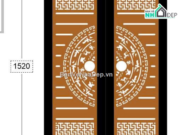 mẫu cổng trống đồng cnc,file cắt cnc cổng 2 cánh,cổng sắt cnc vạn sự như ý