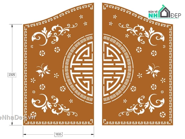 cnc 2 cánh,file cnc cổng 2 cánh,dxf cổng 2 cánh cnc