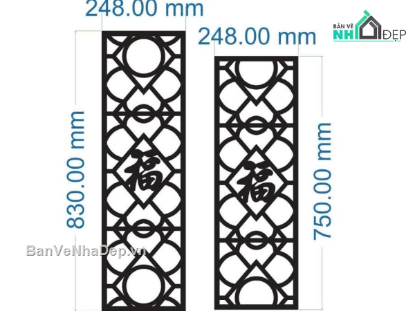 vách cnc,File dxf vách,cnc chữ phúc