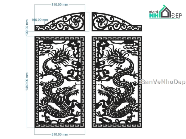 cánh cổng đẹp,cad cổng đẹp,cổng cnc đẹp,cổng rồng cnc