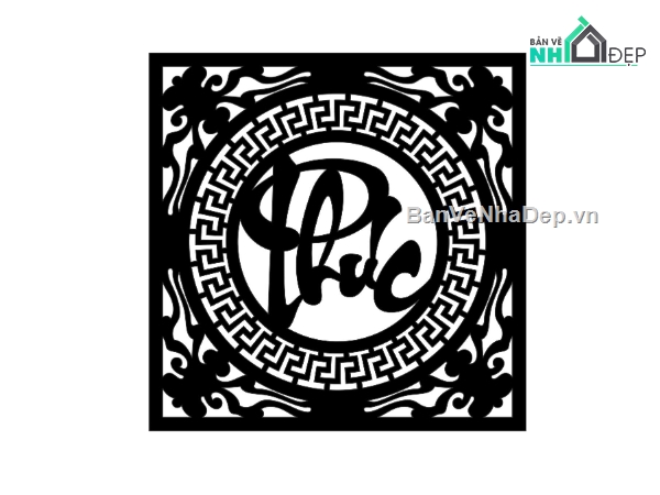 cnc chữ phúc,File dxf chữ cnc,mẫu chữ phúc cắt cnc