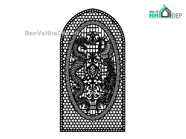 cổng cnc 1 cánh,cổng dxf,cổng rồng phượng