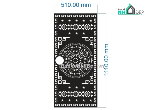 cổng trống đồng cnc,cổng 1 cánh cnc,file cnc cổng 1 cánh