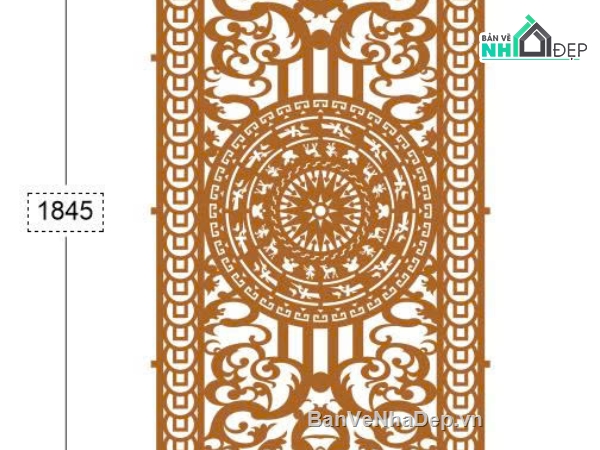 cổng trống đồng cnc,cổng dxf,cổng cnc