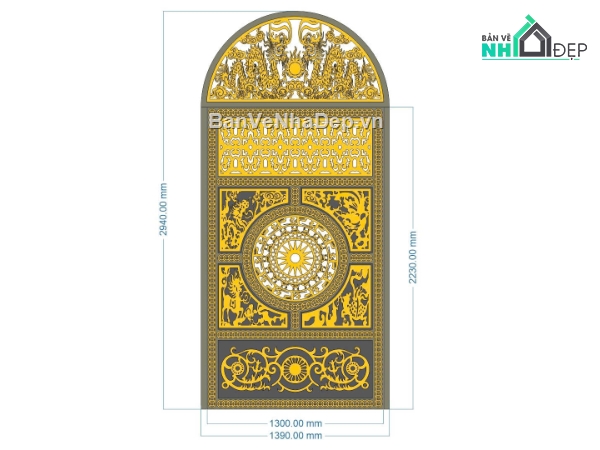 File dxf cổng cnc,cổng 1 cánh,cổng tứ linh