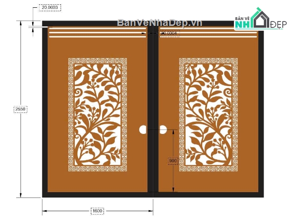 File cổng 2 cánh cnc,cổng dxf,cổng hoa lá