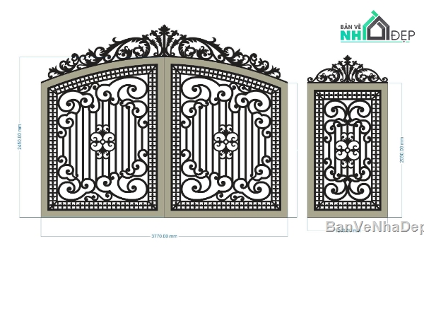 File cổng 2 cánh cnc,cổng phụ cnc,cnc 2 cánh