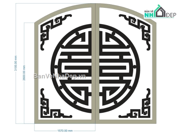 cổng chữ thọ cnc,File cổng 2 cánh cnc,cổng cnc chữ thọ cad