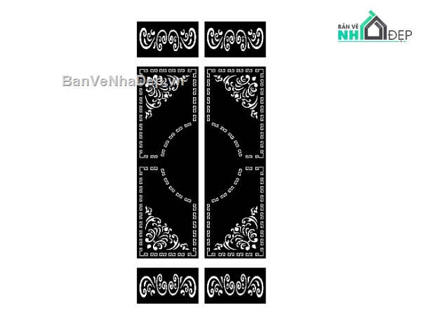 File cổng 2 cánh cnc,cn cổng 2 cánh,file cổng dxf đẹp