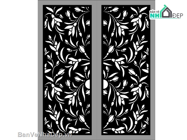 File cổng 2 cánh cnc,cổng hoa cnc,file cổng dxf đẹp