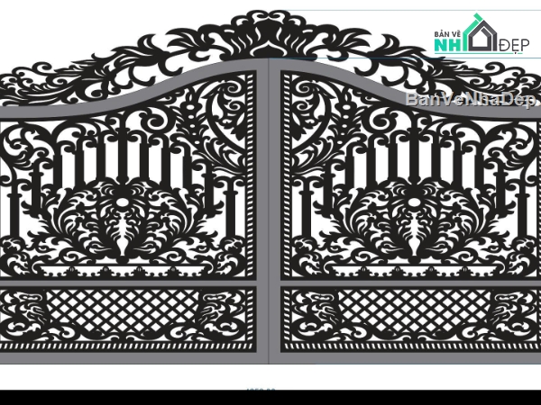 File cổng 2 cánh cnc,cổng dxf,File dxf cổng cnc