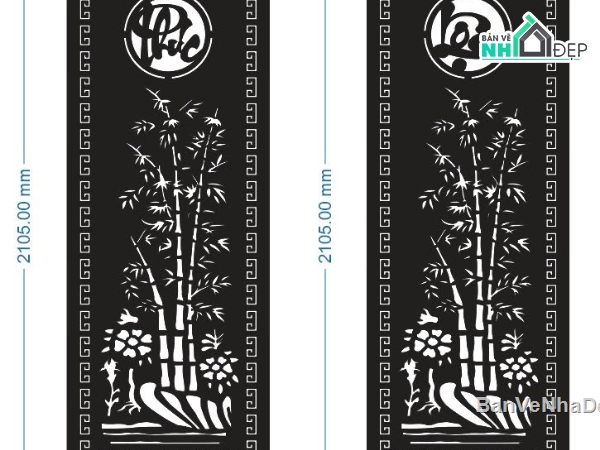 File cổng 2 cánh cnc,cổng phúc lộc,phúc lộc dxf