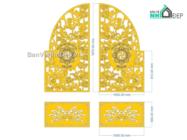 File cổng 2 cánh cnc,cổng dxf,cổng sen