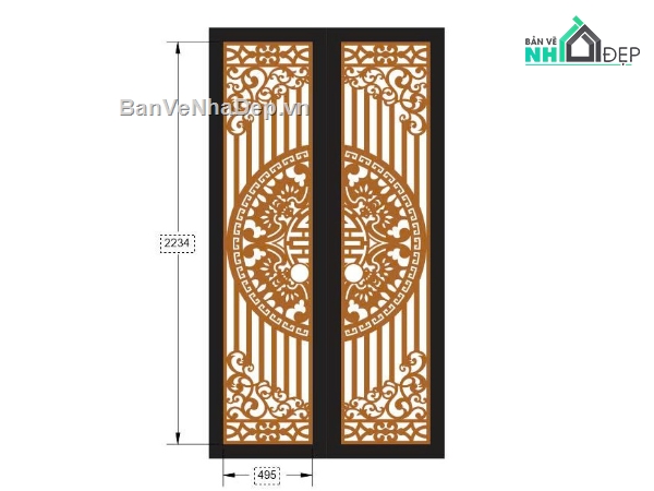 File cổng 2 cánh cnc,cổng dxf,cn cổng 2 cánh