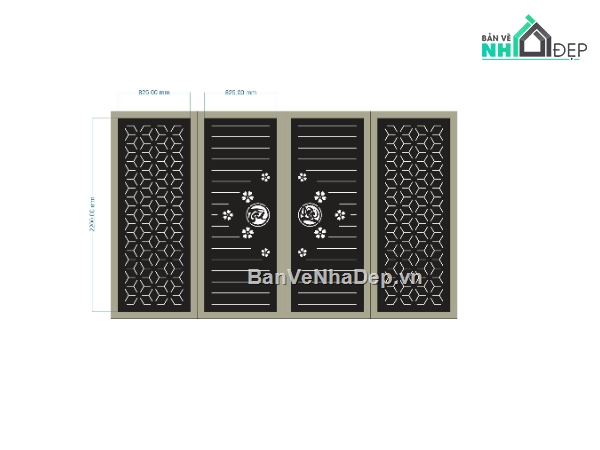 cổng 2 cánh cnc,File cổng 2 cánh,mẫu cnc cổng 2 cánh dxf