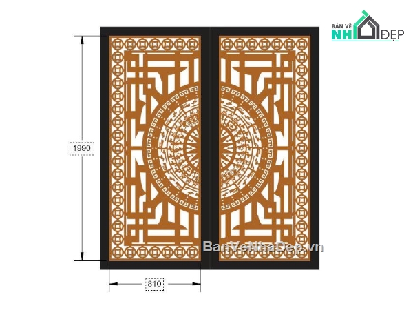 cổng trống đồng cnc,File cổng 2 cánh cnc,cổng trống đồng,cổng 2 cánh cnc
