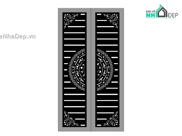 cổng 2 cánh cnc,File cổng 2 cánh cnc,cổng dxf