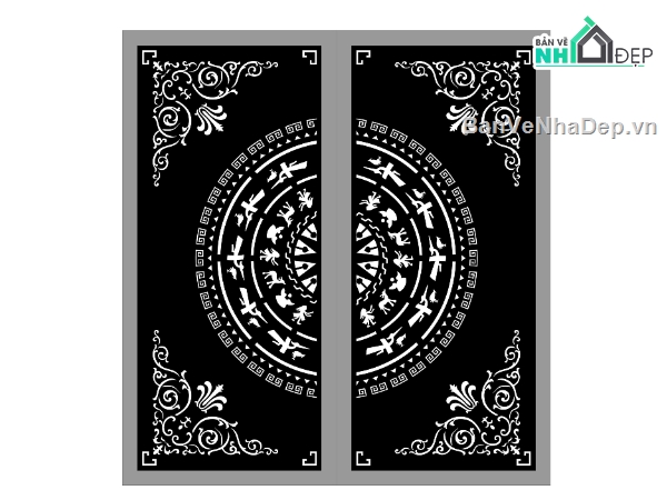 cổng trống đồng cnc,File cổng 2 cánh cnc,cổng 2 cánh cnc