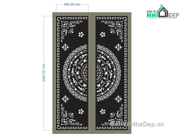 cánh cổng đẹp,file cổng dxf đẹp,bản vẽ cổng cnc