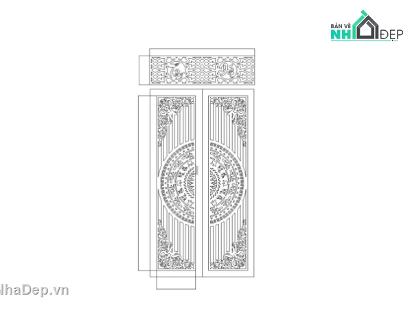 cổng trống đồng cnc,File cổng 2 cánh cnc,ô thoáng,cổng trống đồng