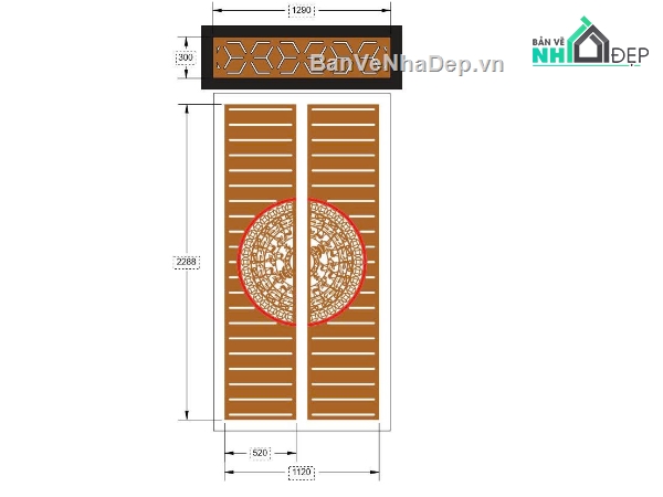 cổng trống đồng cnc,File cổng 2 cánh cnc,cổng trống đồng