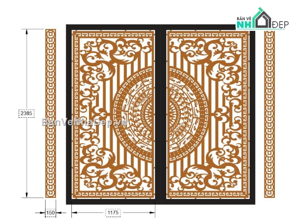 File cổng 2 cánh cnc,cổng dxf,cổng cnc