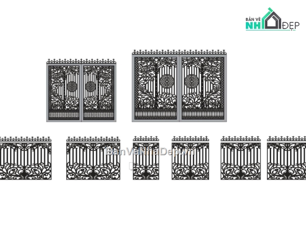 File cổng 2 cánh cnc,cổng và hàng rào,bản vẽ cổng cnc