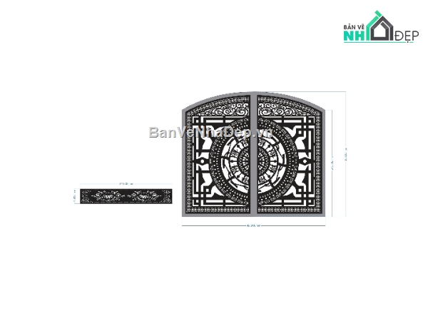 vách cnc,File cổng 2 cánh cnc,vách cổng cnc