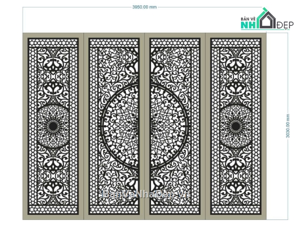 cổng 4 cánh cnc,cổng trống đồng cnc,File cổng 4 cánh