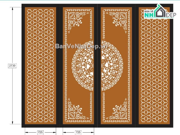 cổng 4 cánh cnc,cổng trống đồng cnc,File cổng 4 cánh