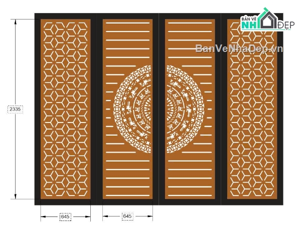 cổng 4 cánh cnc,cổng trống đồng cnc,File cổng 4 cánh