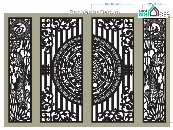 cổng 4 cánh cnc,File cổng 4 cánh,cnc 4 cánh