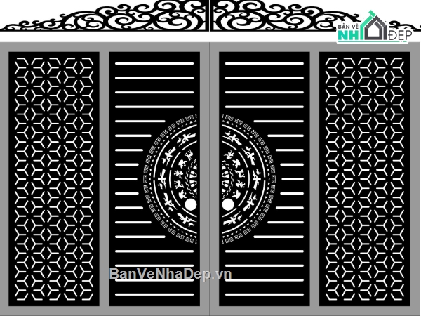 cổng 4 cánh cnc,File cổng 4 cánh,cổng phụ cnc