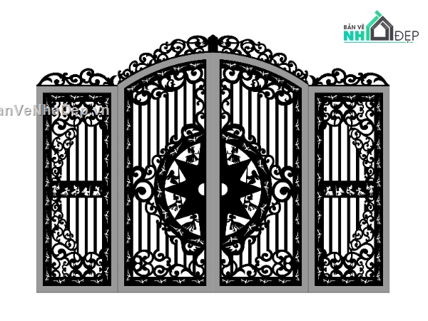 File cổng 4 cánh,cổng 4 cánh cnc,File cnc cổng 4 cánh