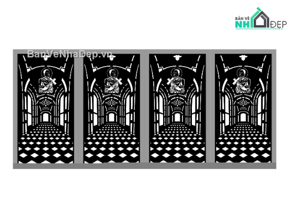 cổng 4 cánh cnc,File cổng 4 cánh,cổng công giáo cnc