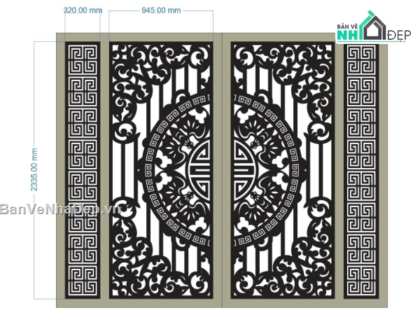 cánh cổng đẹp,cổng cnc đẹp,cổng đẹp 4 cánh