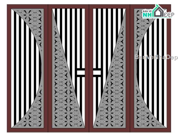 cổng 4 cánh cnc,File cổng 4 cánh,cnc 4 cánh,File cnc cổng 4 cánh