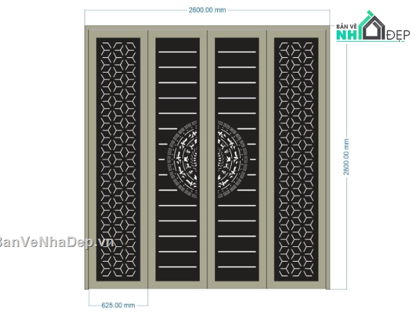 cổng 4 cánh cnc,File cổng 4 cánh,file cnc cổng 4 cánh