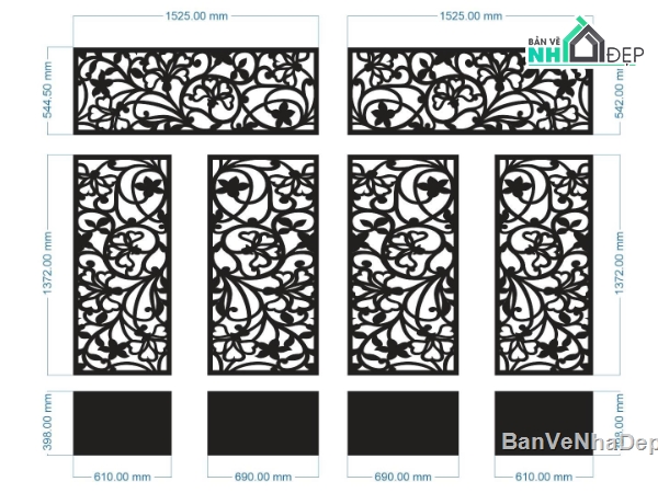 cổng 4 cánh cnc,File cổng 4 cánh,cnc cổng hoa