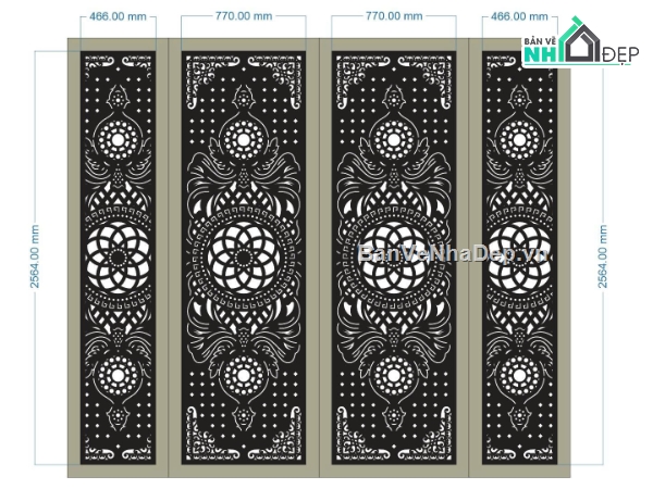 cổng 4 cánh cnc,File cổng 4 cánh,cổng mới nhất